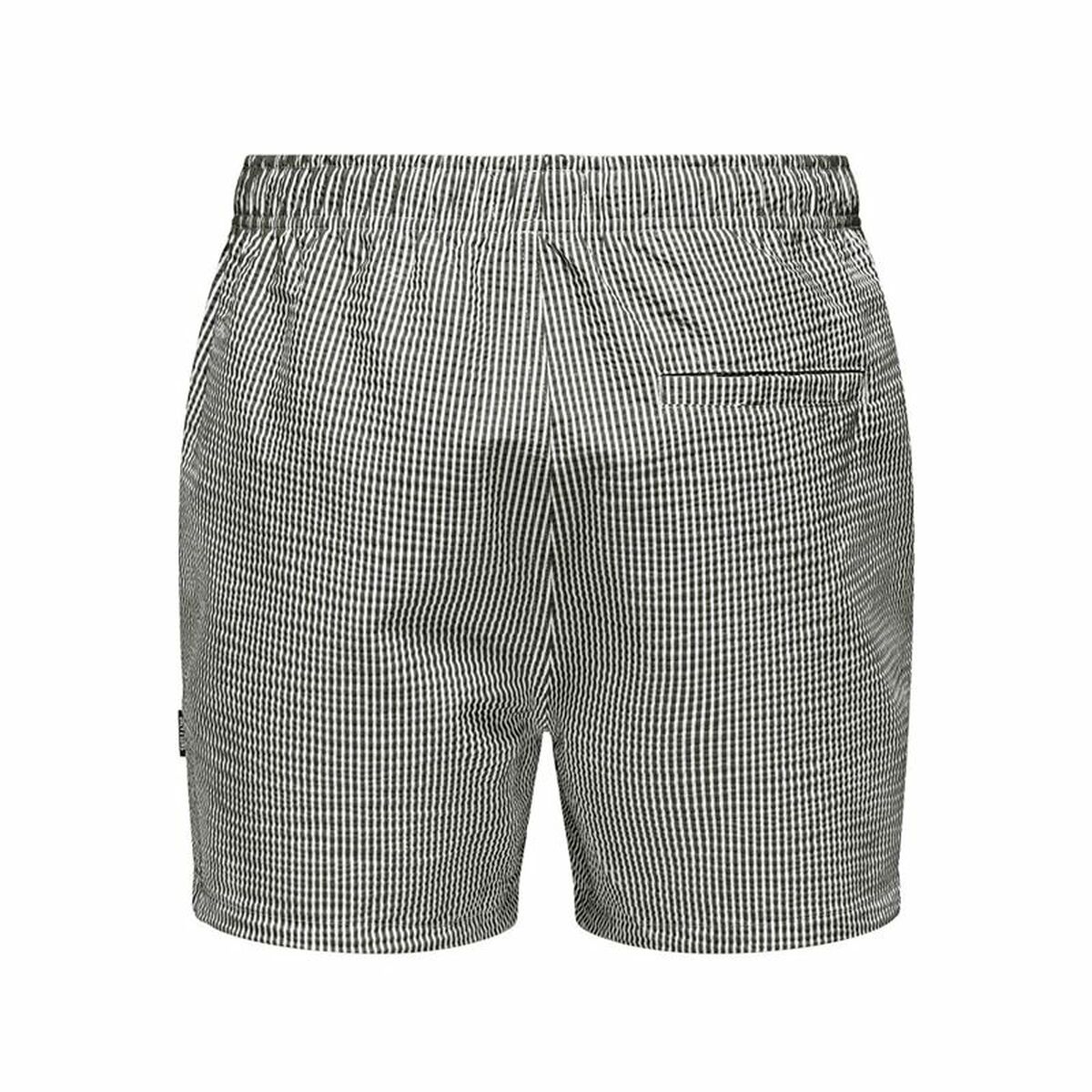 Bañador Hombre Only & Sons Onsted Stripe Seersucker Blanco Negro
