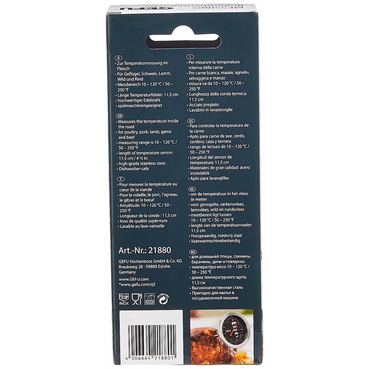 Termómetro para carne Gefu MESSIMO Acero Inoxidable