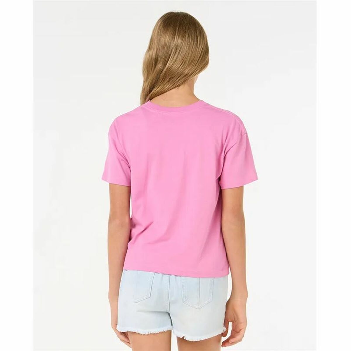 Camiseta de Manga Corta Infantil Rip Curl Island Surf Crop Rosa