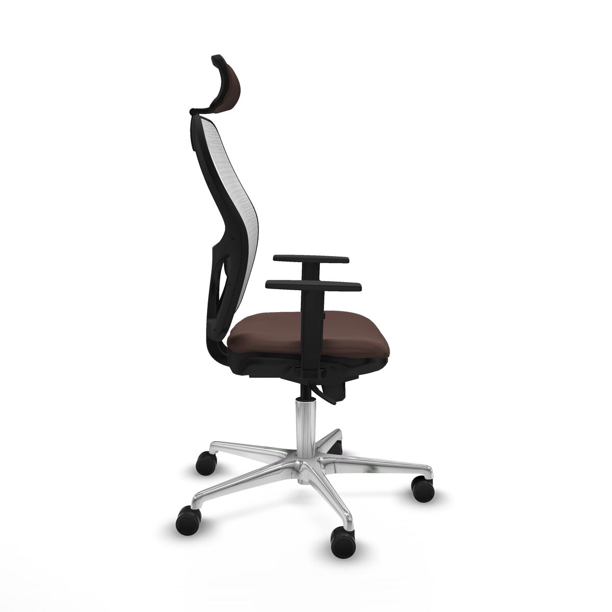 Silla de Oficina con Cabecero Jorquera Piqueras y Crespo 1D086N2 Blanco Marrón oscuro