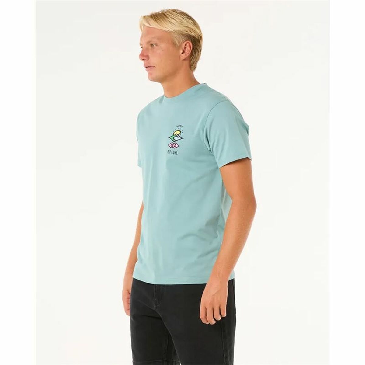 Camiseta de Manga Corta Hombre Rip Curl Search Icon Tee Azul