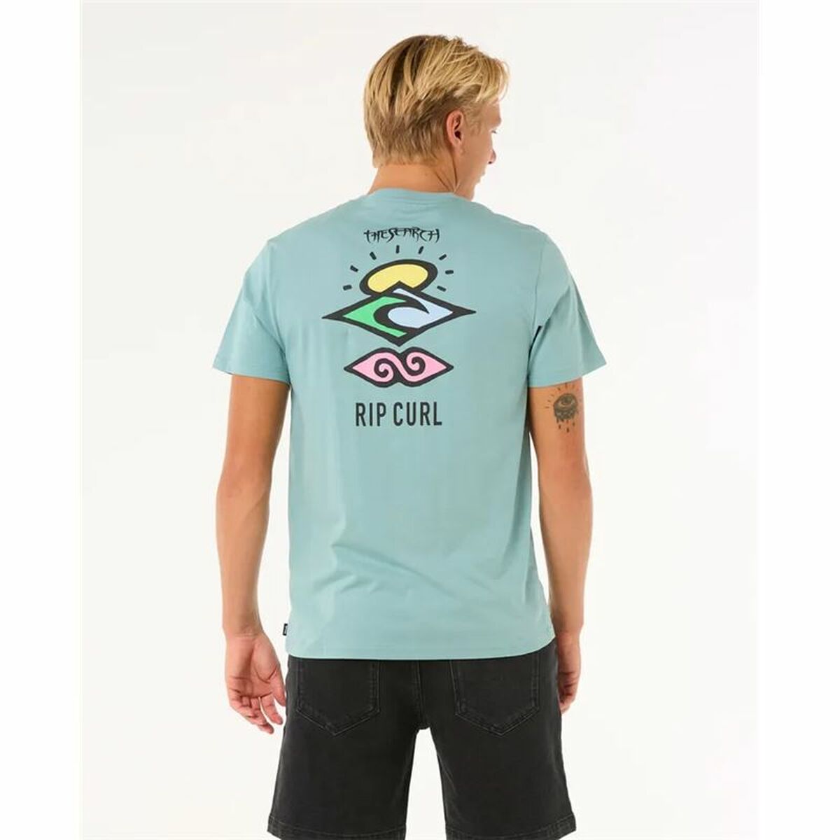 Camiseta de Manga Corta Hombre Rip Curl Search Icon Tee Azul