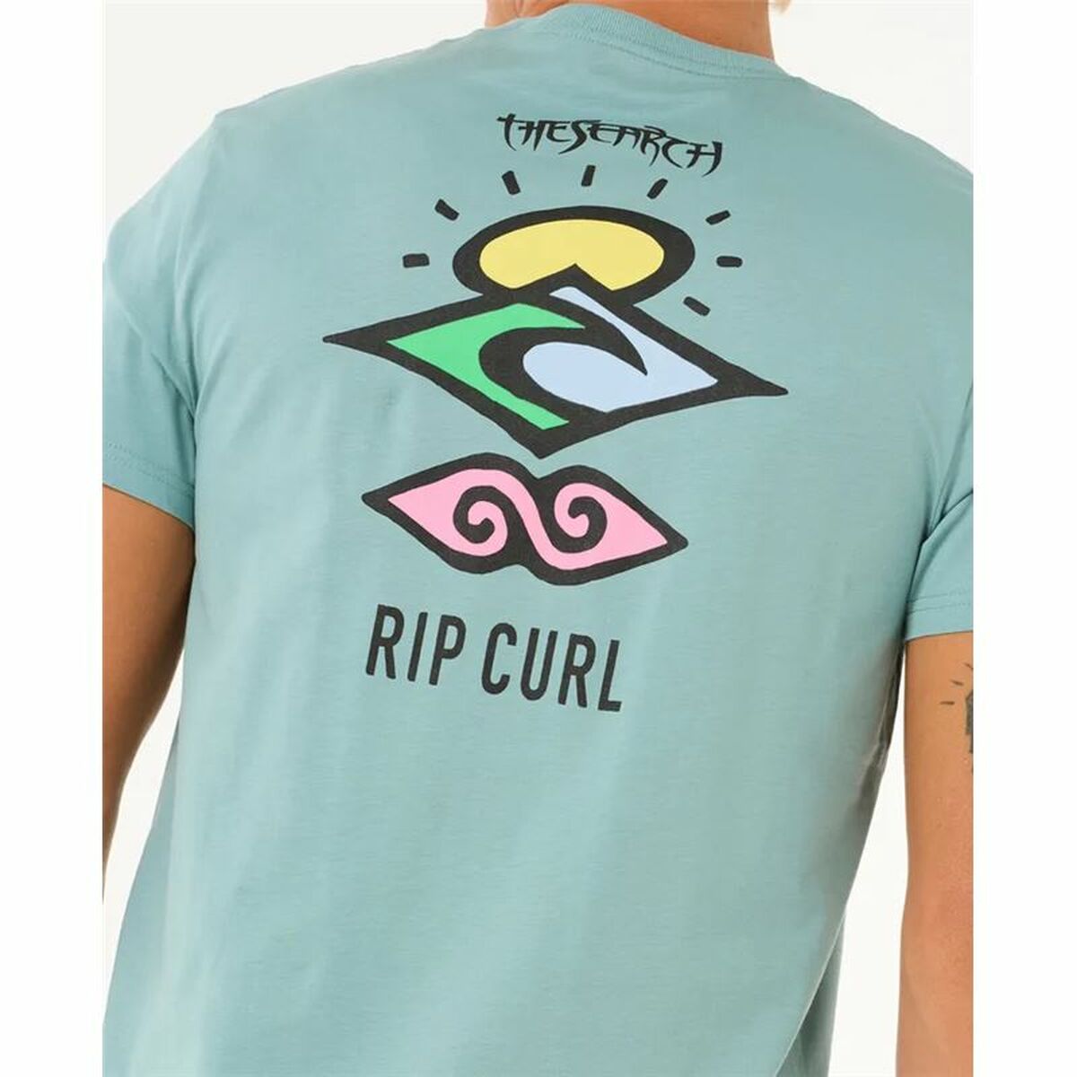 Camiseta de Manga Corta Hombre Rip Curl Search Icon Tee Azul