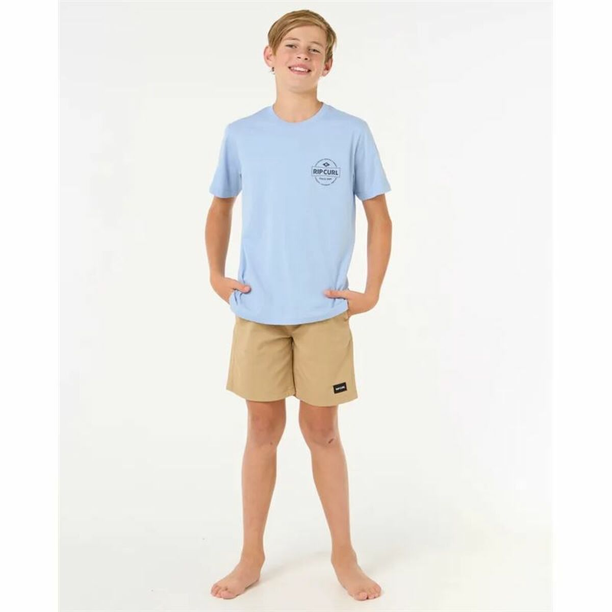 Camiseta de Manga Corta Infantil Rip Curl Rip Curl Staple Tee Azul