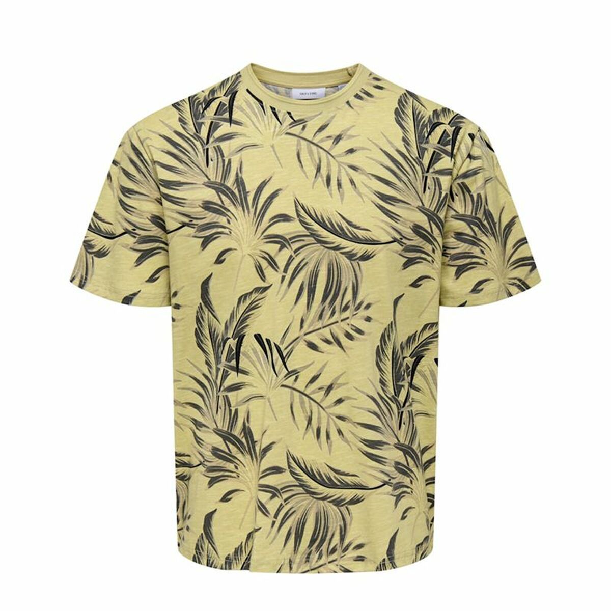 Camiseta de Manga Corta Hombre Only & Sons Onskash Reg Leaf Aop Dorado