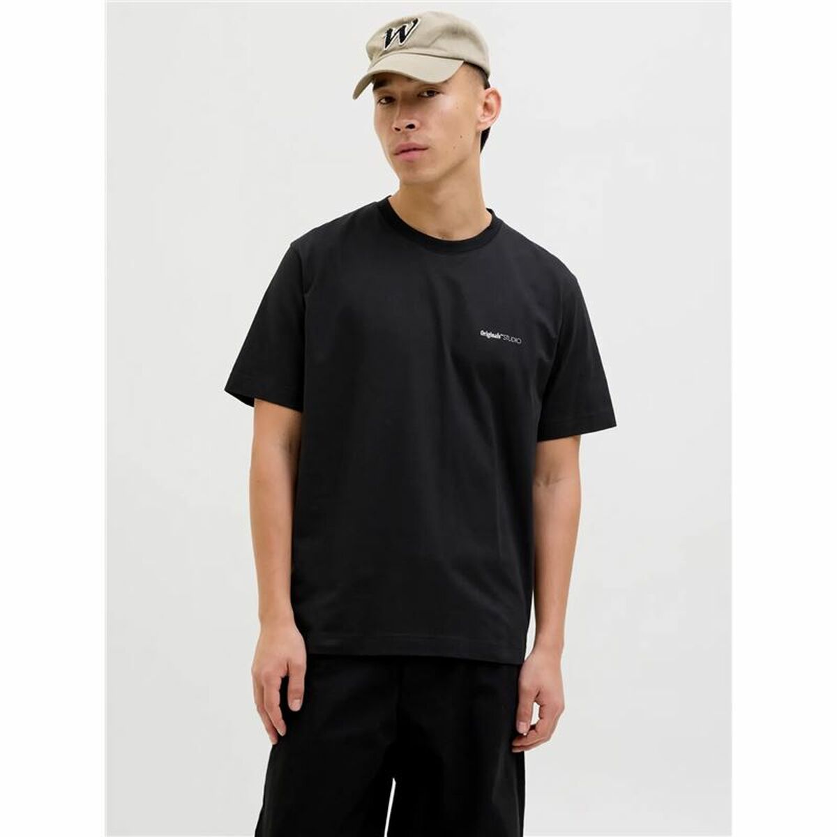 Camiseta de Manga Corta Hombre Jack & Jones Jorvarenna Painted Negro