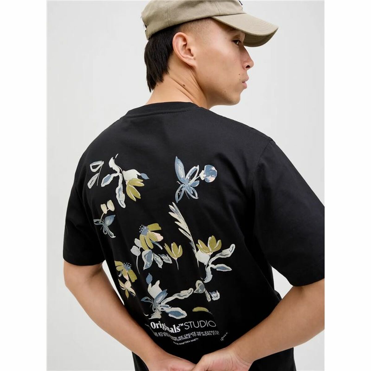 Camiseta de Manga Corta Hombre Jack & Jones Jorvarenna Painted Negro