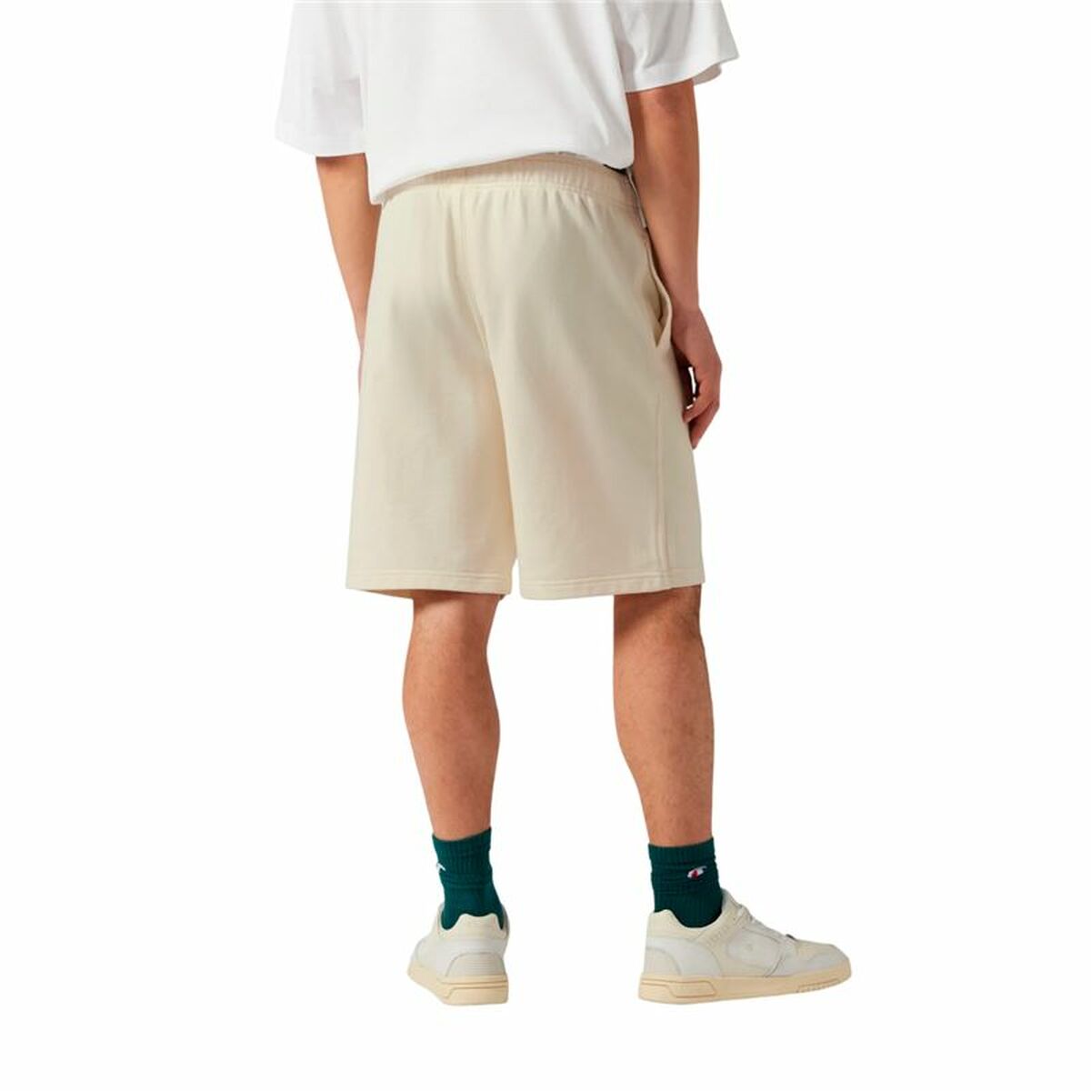 Pantalones Cortos de Hombre Champion Long Blanco Natural