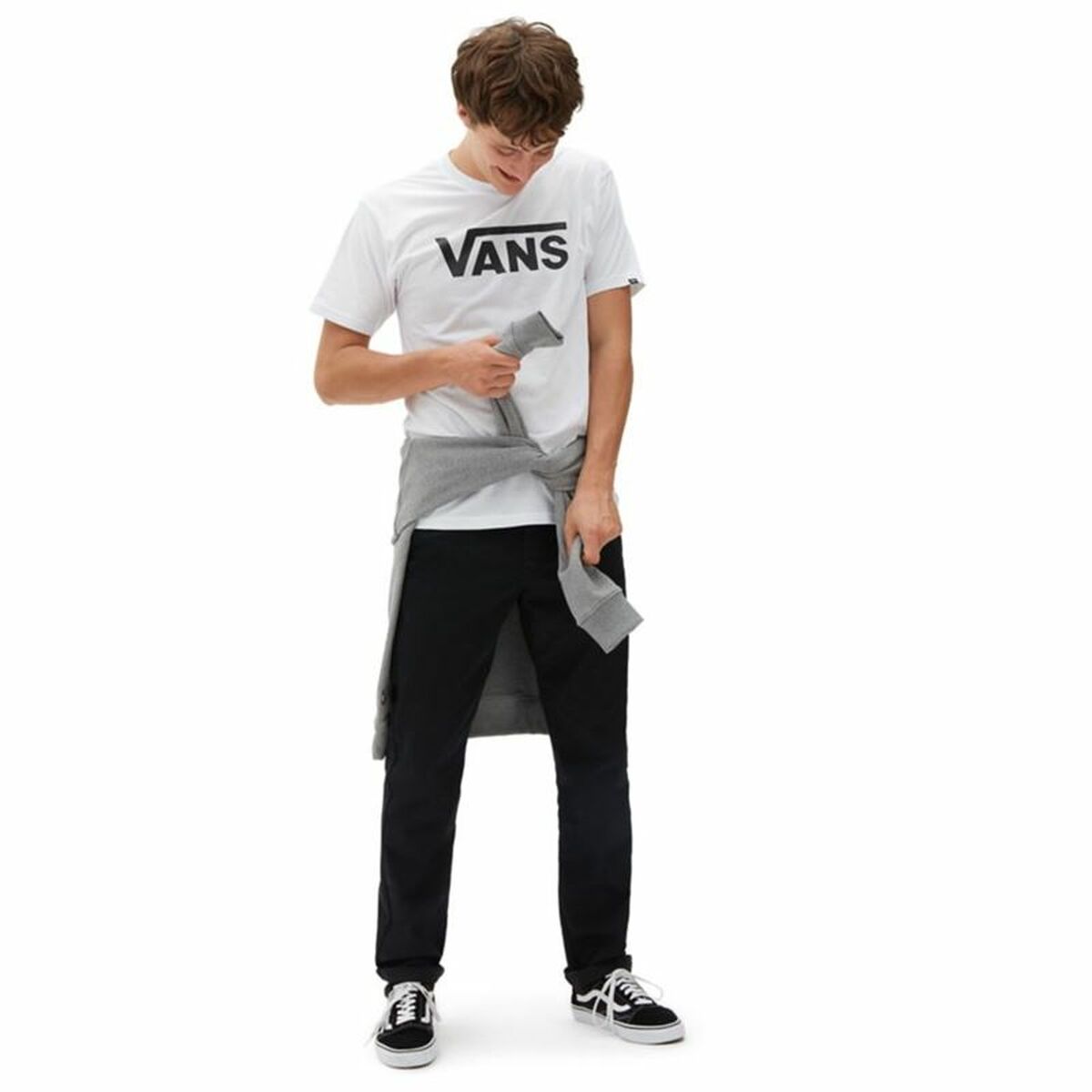 Camiseta de Manga Corta Hombre Vans Mn Classic Blanco Negro