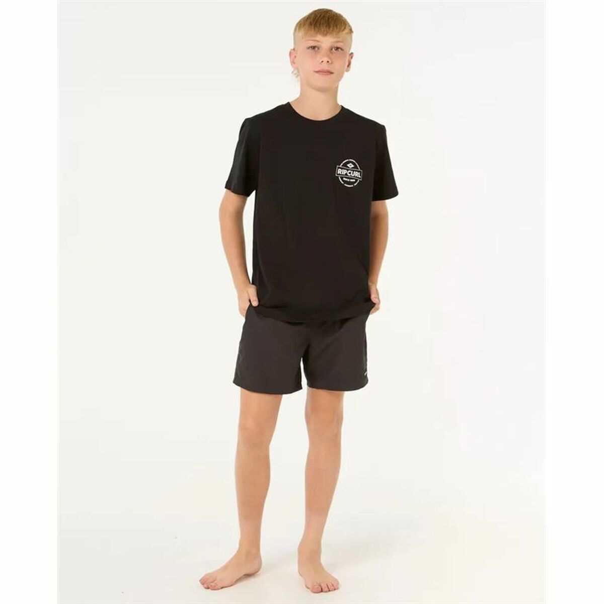 Camiseta de Manga Corta Infantil Rip Curl Staple Negro