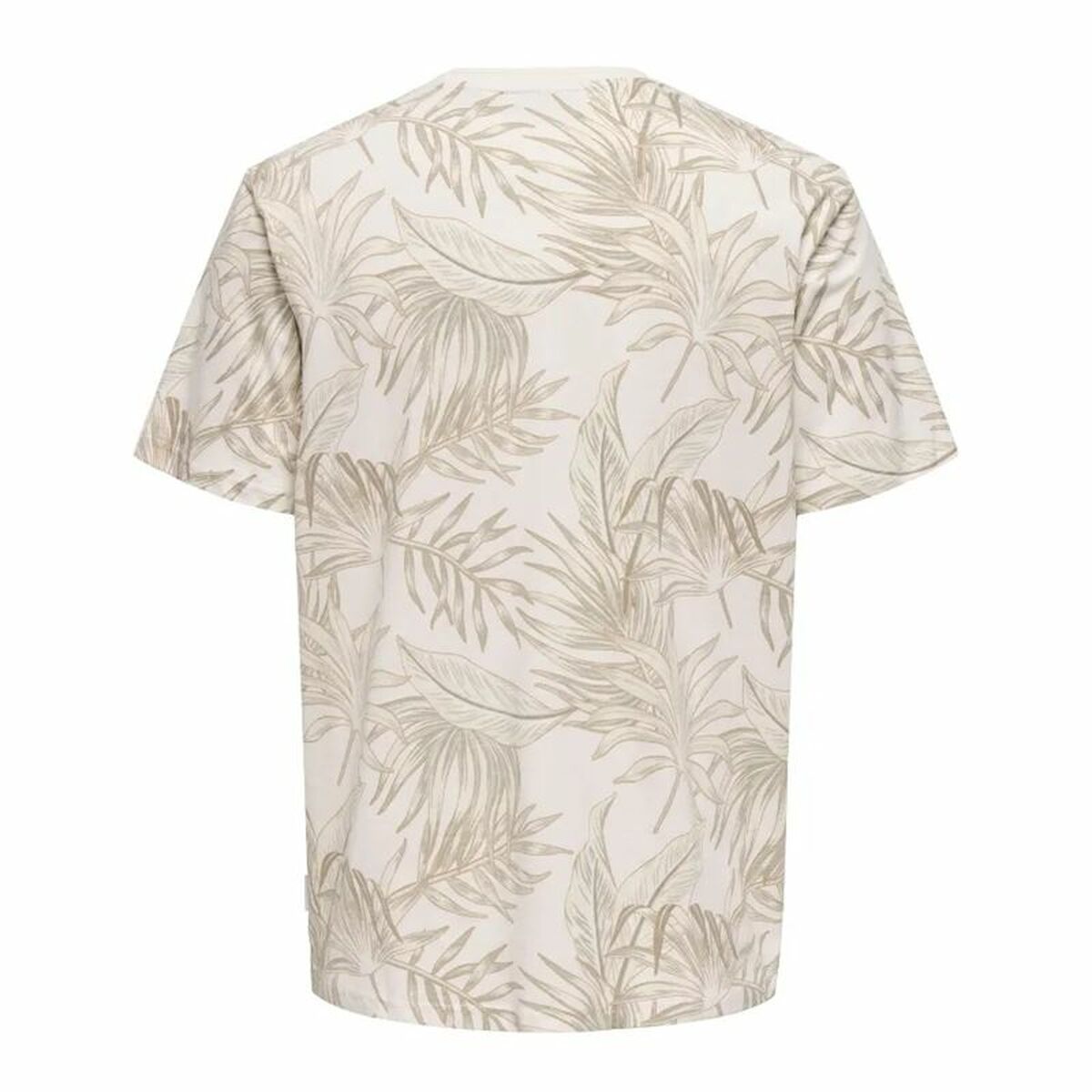 Camiseta de Manga Corta Hombre Only & Sons Onskash Reg Leaf Aop Beige