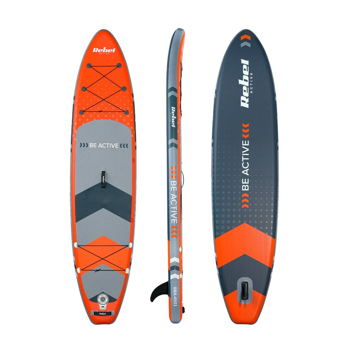 Tabla de Paddle Surf Hinchable con Accesorios Rebel RBA-4500-OR
