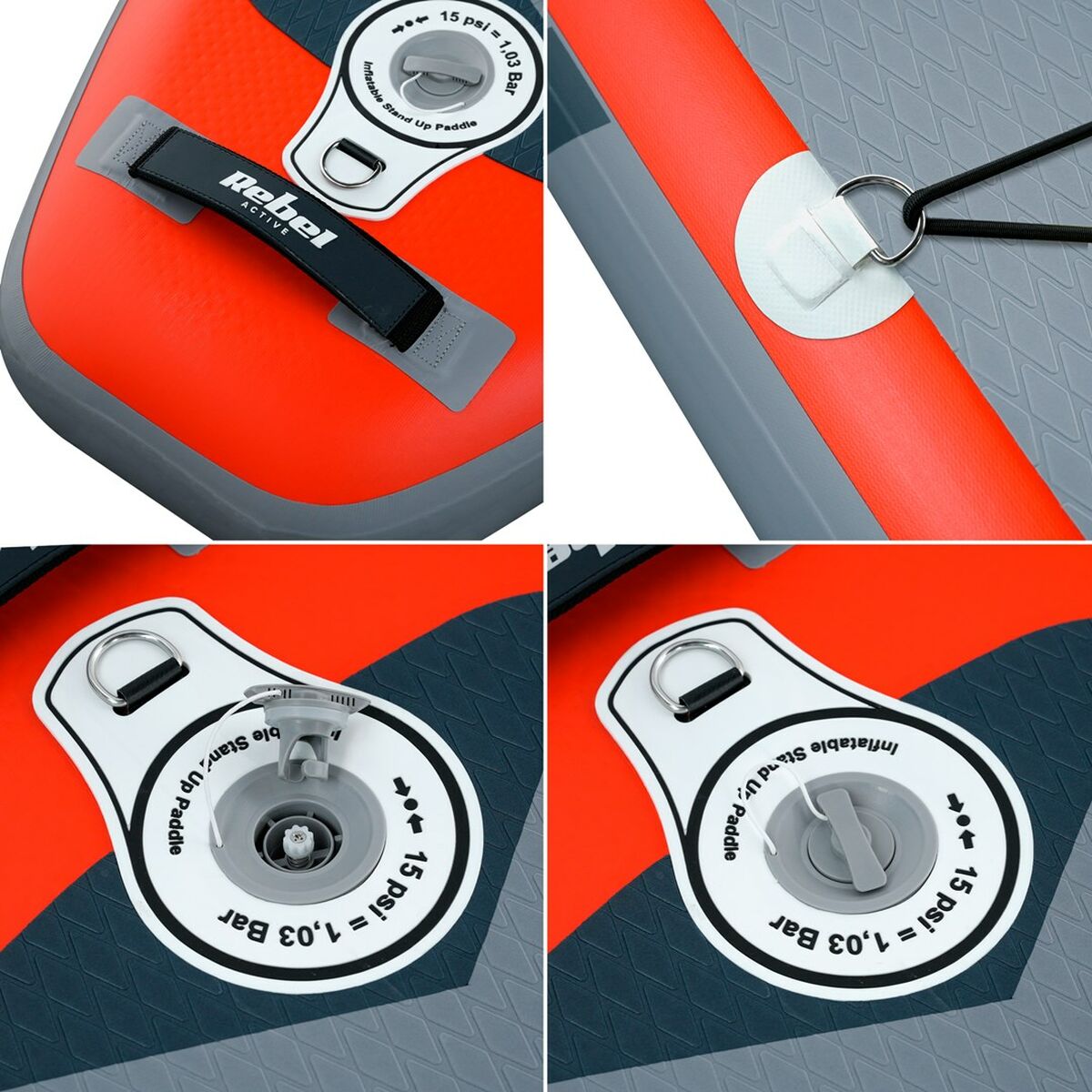 Tabla de Paddle Surf Hinchable con Accesorios Rebel RBA-4500-OR