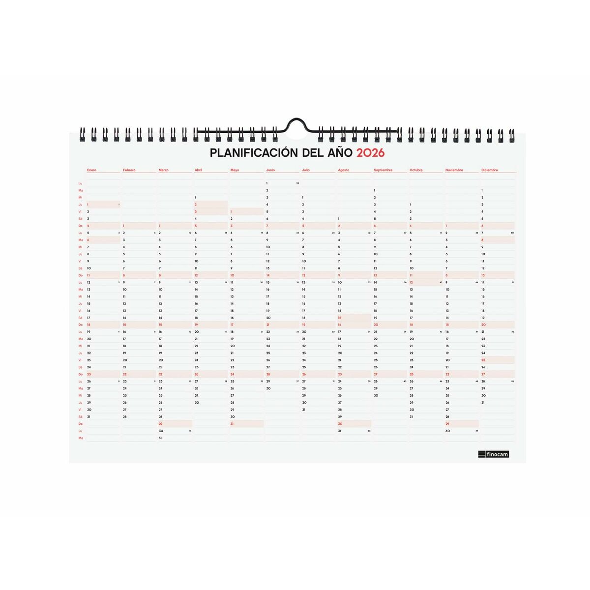 Calendario de pared Finocam