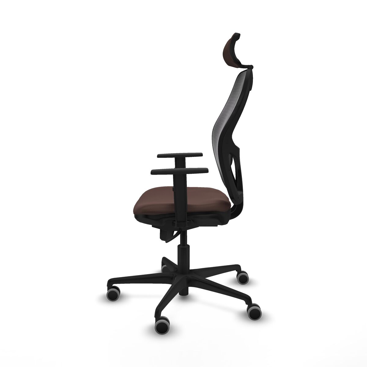 Silla de Oficina con Cabecero Jorquera Piqueras y Crespo 1D036G2 Negro Marrón oscuro