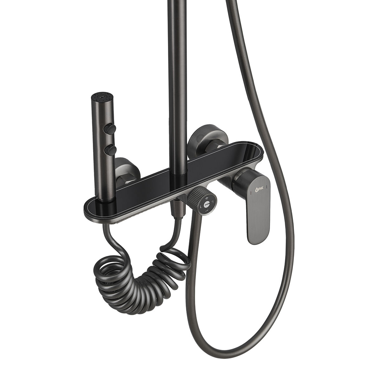 Columna de Ducha Fontastock Gris Acero Inoxidable ABS H 1/2" Grifo Monomando