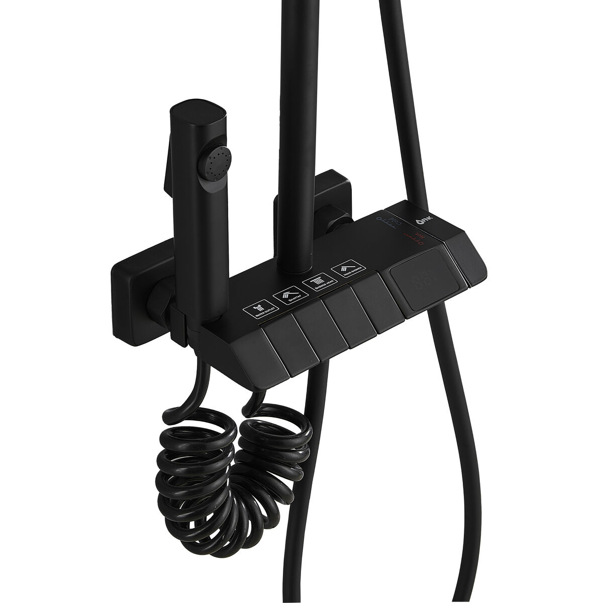 Columna de Ducha Fontastock Negro Acero Inoxidable ABS Plástico