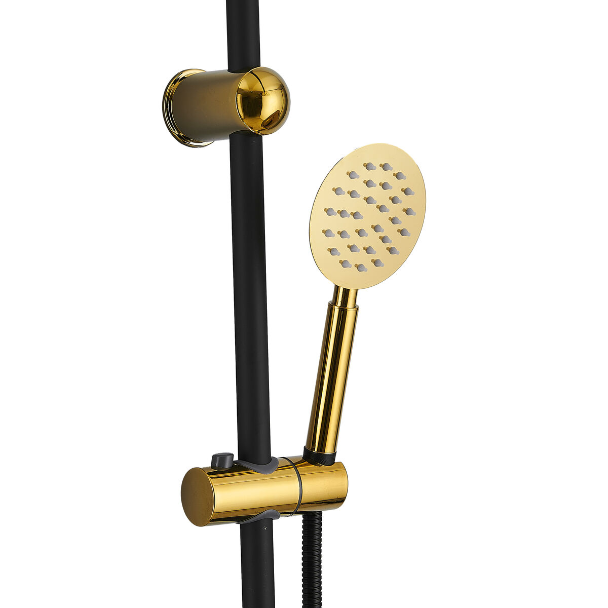 Columna de Ducha Fontastock Negro Dorado Acero Inoxidable ABS Cromado