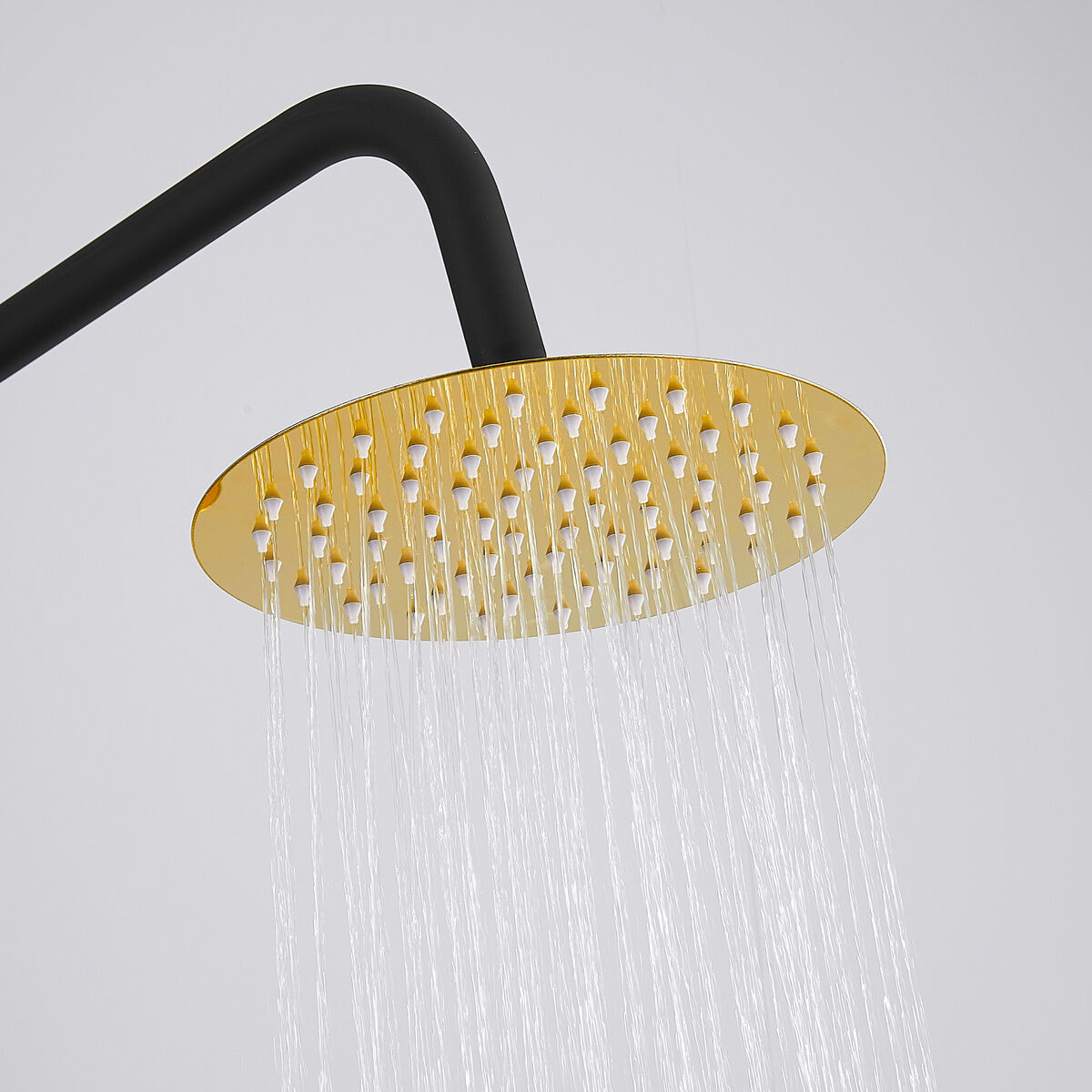 Columna de Ducha Fontastock Negro Dorado Acero Inoxidable ABS Cromado