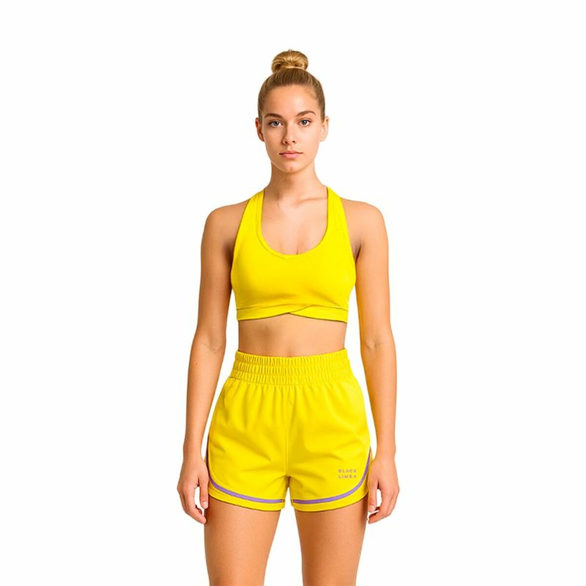 Top Deportivo de Mujer Black Limba Amarillo Fitness