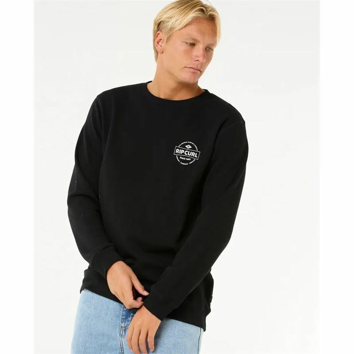 Sudadera sin Capucha Hombre Rip Curl Stapler Crew Negro
