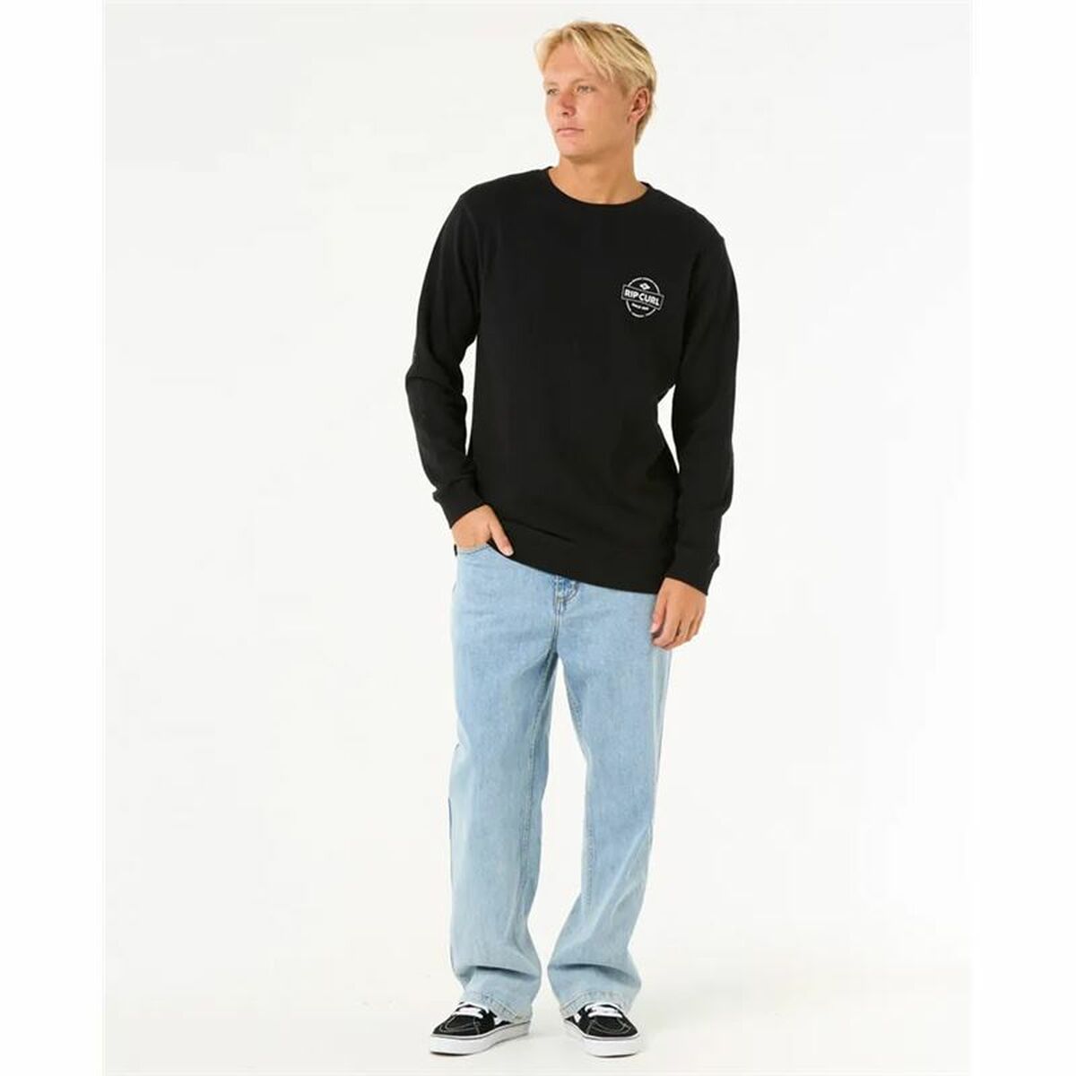 Sudadera sin Capucha Hombre Rip Curl Stapler Crew Negro