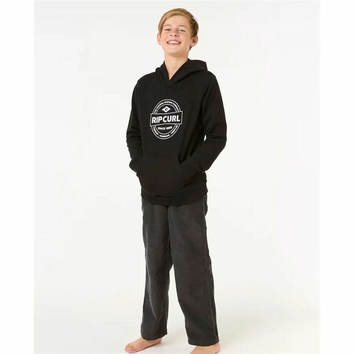 Sudadera con Capucha Niño Rip Curl Stapler Hood Negro