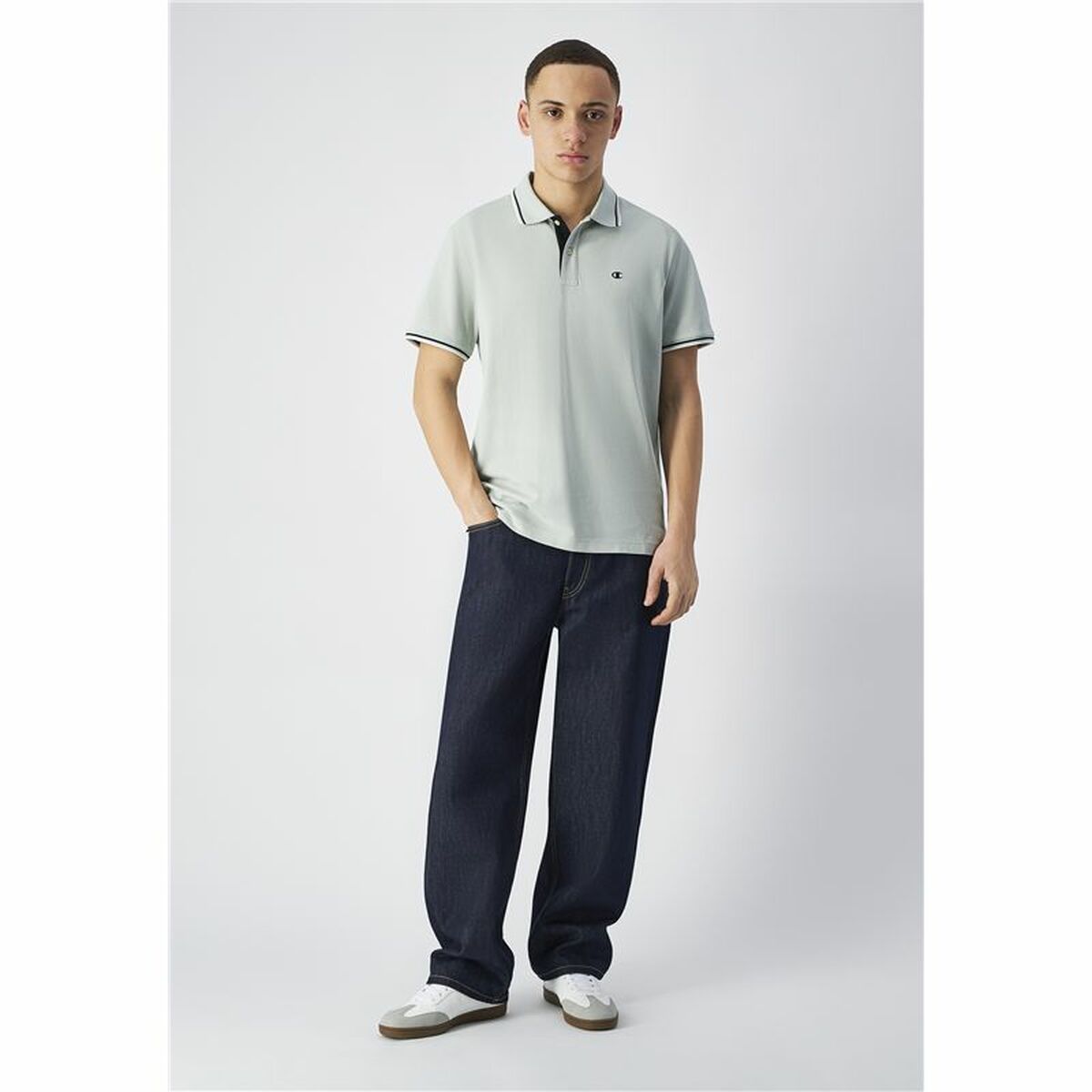 Polo de Manga Corta Hombre Champion Blanco