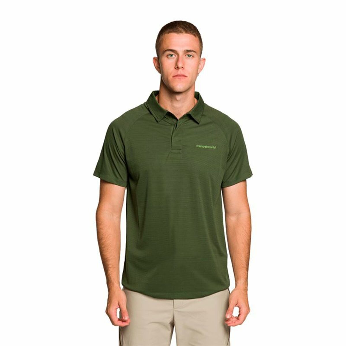 Polo de Manga Corta Hombre Trangoworld Bonete  Oliva