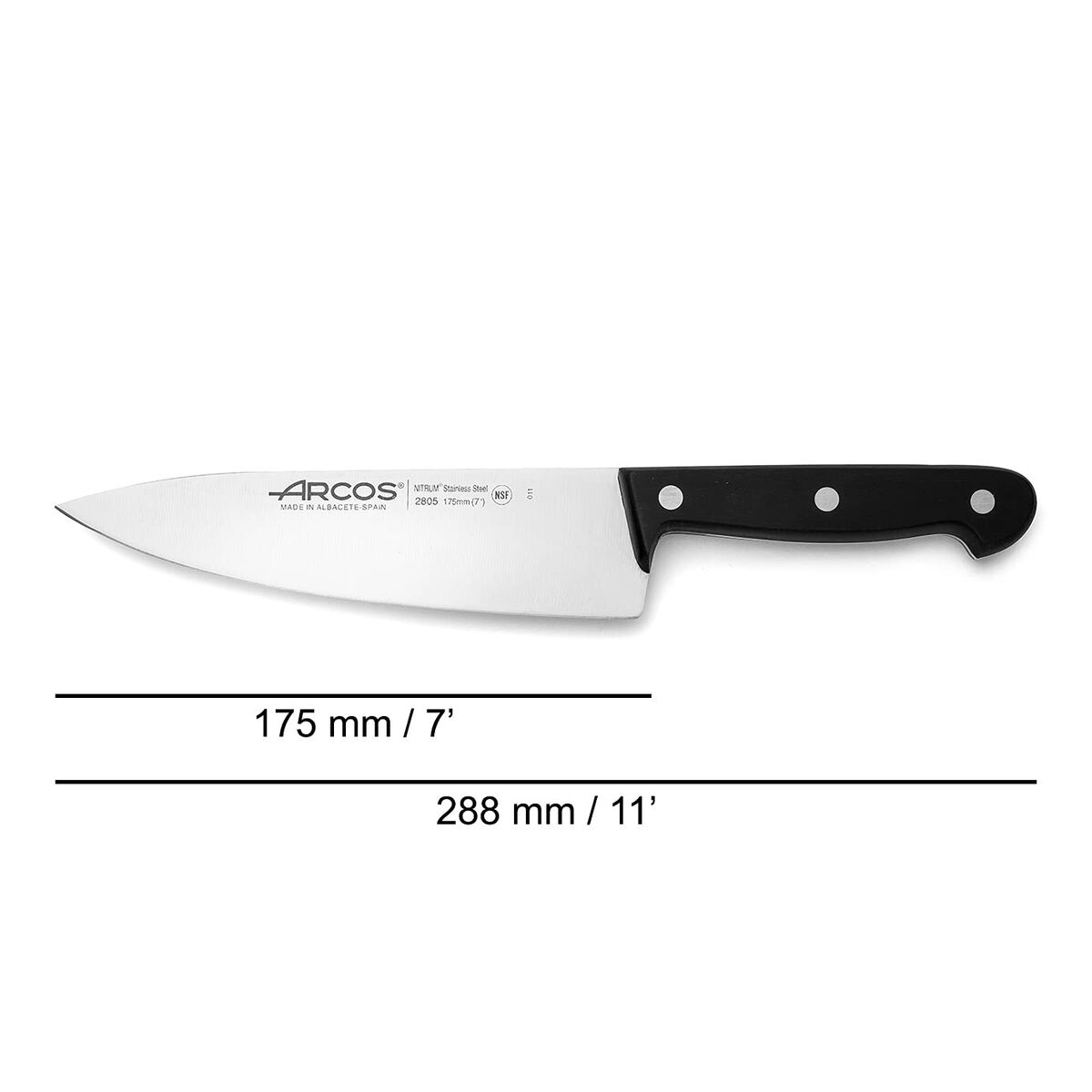 Cuchillo de Cocina Arcos 17,5 cm Negro