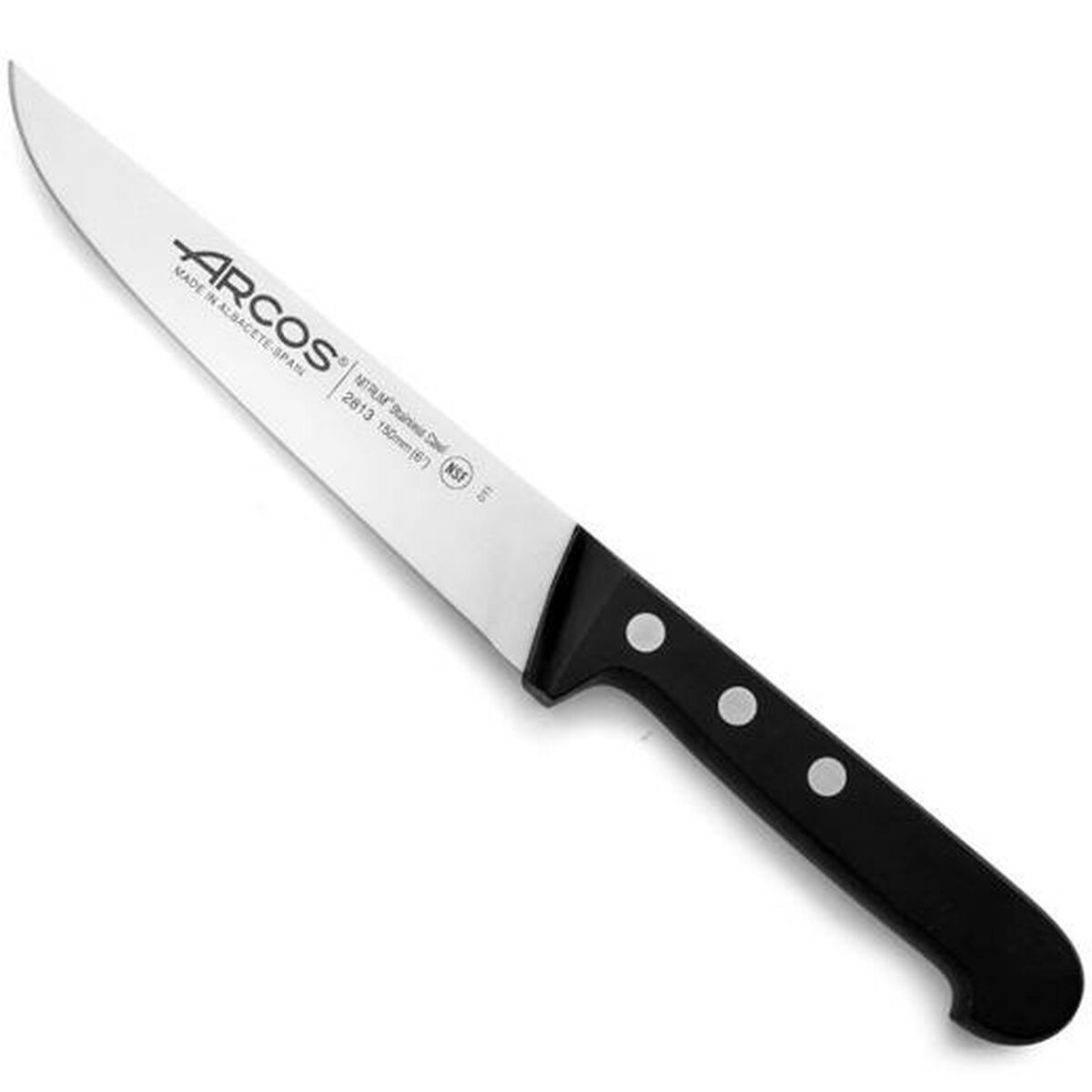 Cuchillo de Cocina Arcos Negro Plateado Acero Inoxidable