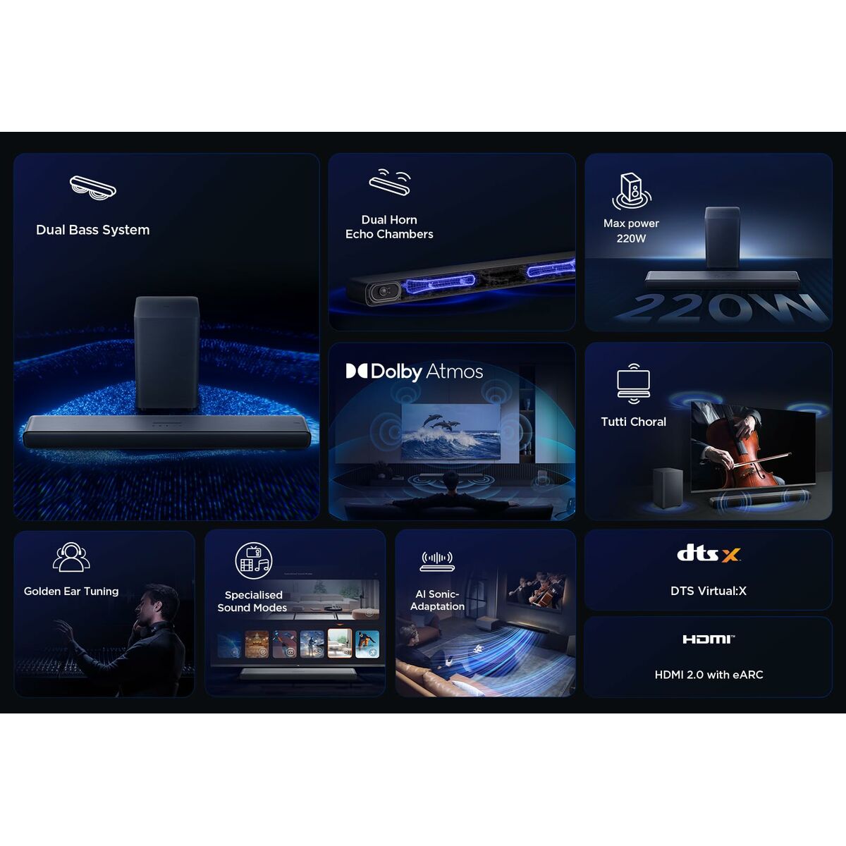 Barra de Sonido TCL S55HE Negro 40 W 60 W