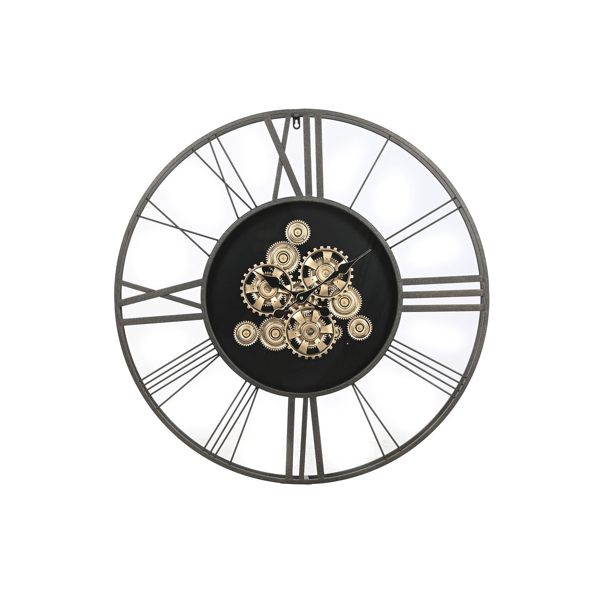Reloj de Pared Home ESPRIT Marrón oscuro Metal 80 x 8 x 80 cm