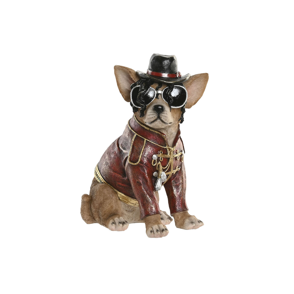 Figura Decorativa Home ESPRIT Marrón Dorado Granate Perro