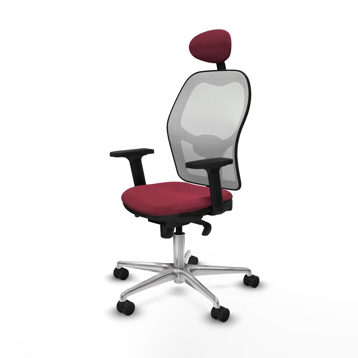 Silla de Oficina con Cabecero Jorquera Piqueras y Crespo 2D086N1 Granate