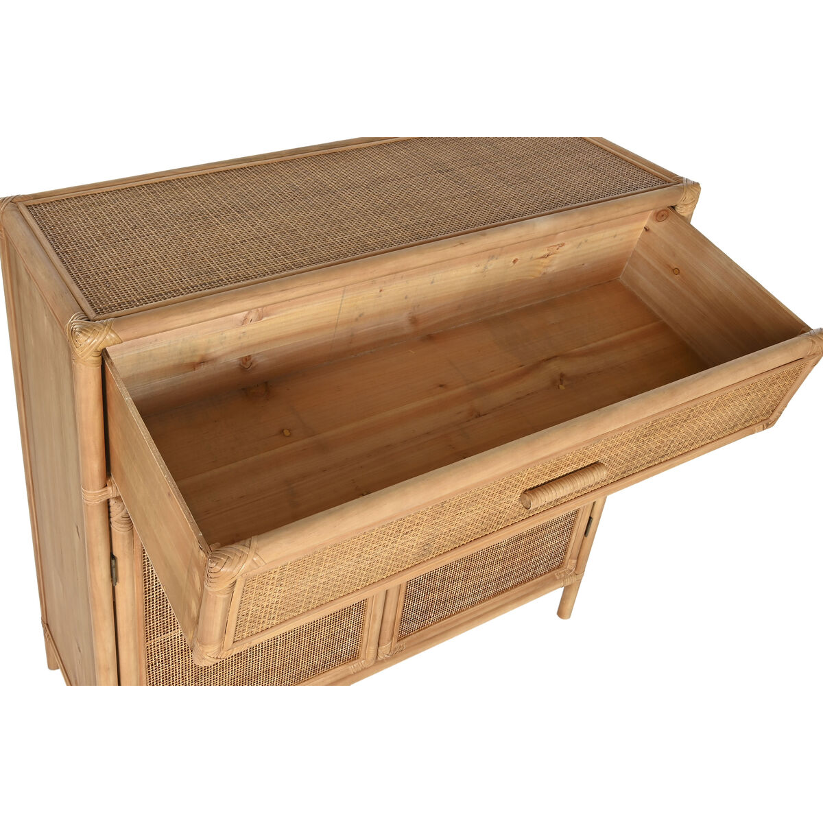 Aparador Home ESPRIT Marrón claro Ratán Abeto 100 x 40 x 100 cm