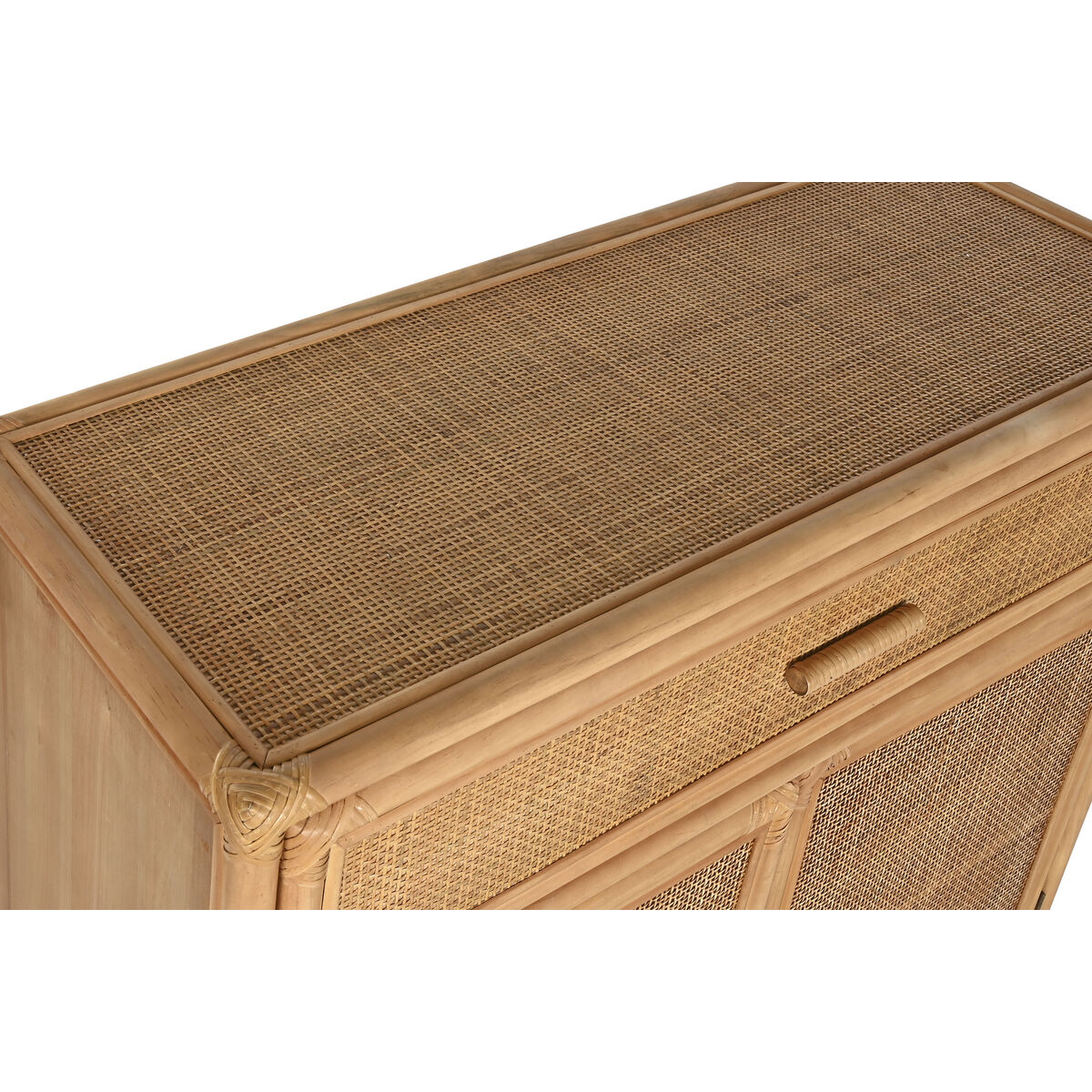 Aparador Home ESPRIT Marrón claro Ratán Abeto 100 x 40 x 100 cm