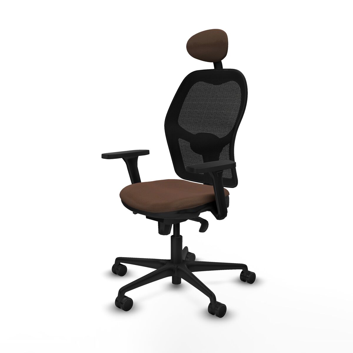 Silla de Oficina con Cabecero Jorquera Piqueras y Crespo 3D036N1 Negro Marrón oscuro