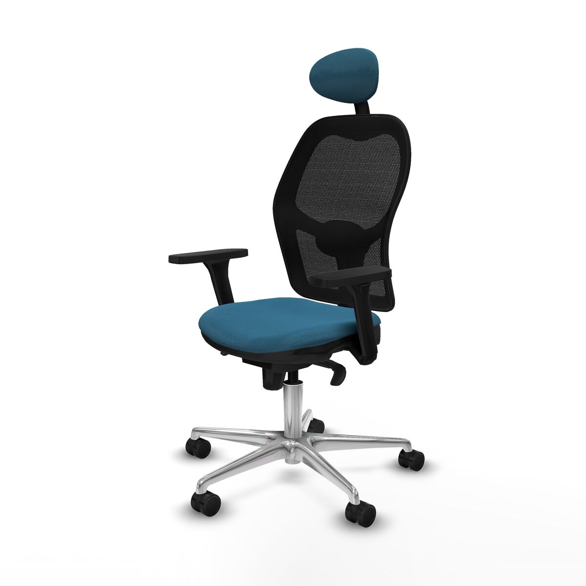 Silla de Oficina con Cabecero Jorquera Piqueras y Crespo 3D086N1 Negro Verde petróleo