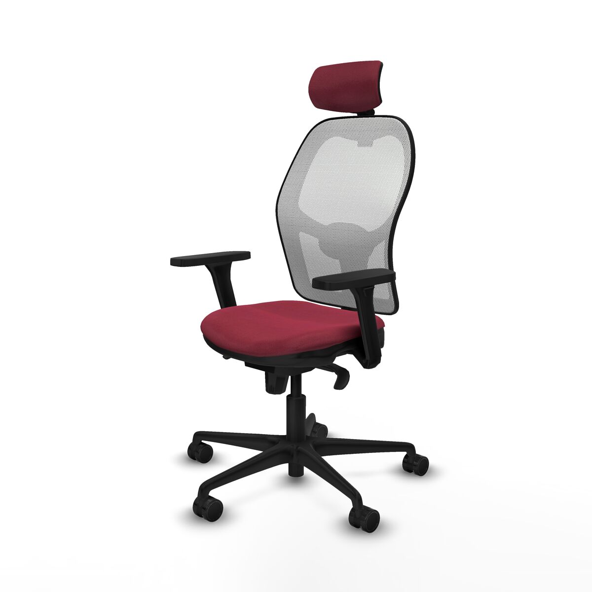 Silla de Oficina con Cabecero Jorquera Piqueras y Crespo 3D036N2 Granate