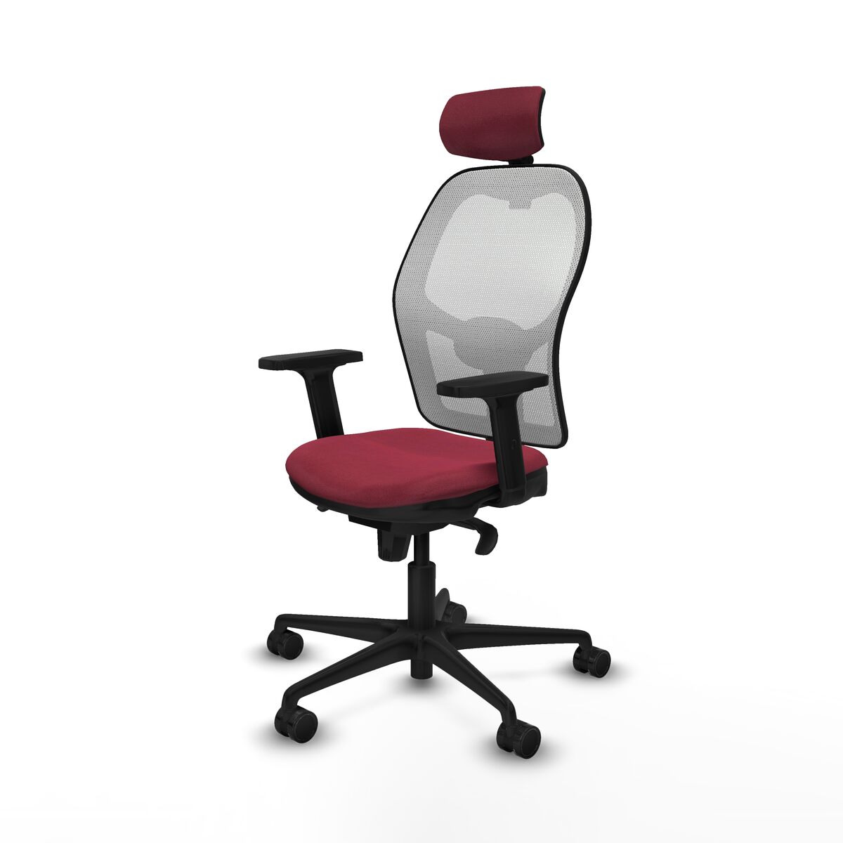 Silla de Oficina con Cabecero Jorquera Piqueras y Crespo 2D036N2 Granate