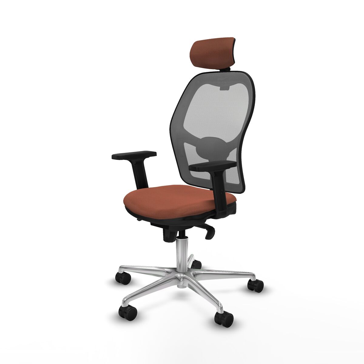 Silla de Oficina con Cabecero Jorquera Piqueras y Crespo 2D086N2 Marrón Gris