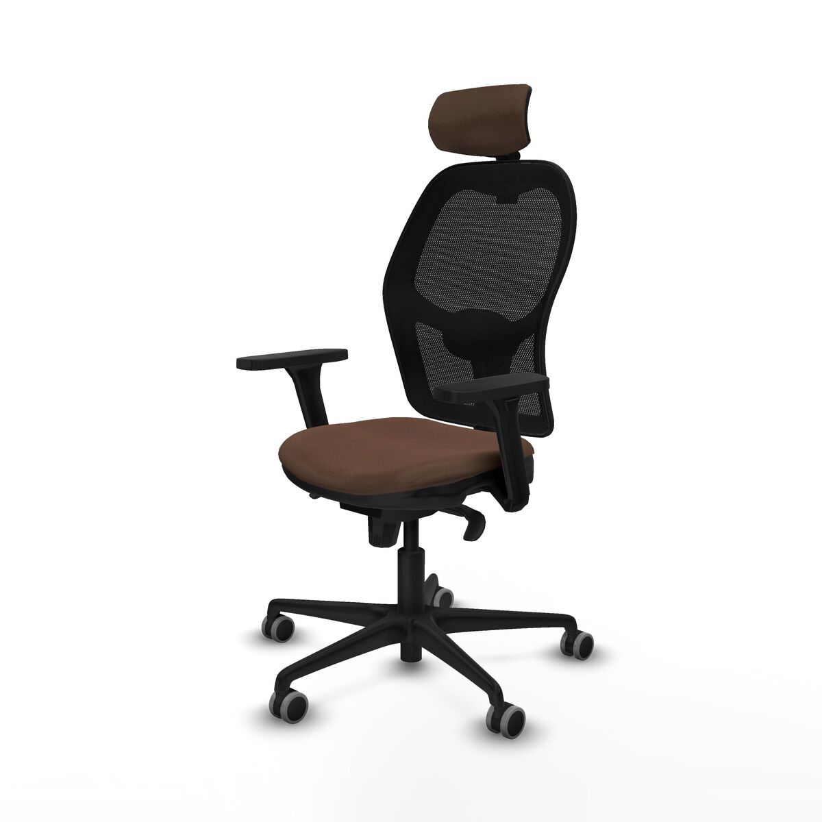 Silla de Oficina con Cabecero Jorquera Piqueras y Crespo 3D036G2 Negro Marrón oscuro