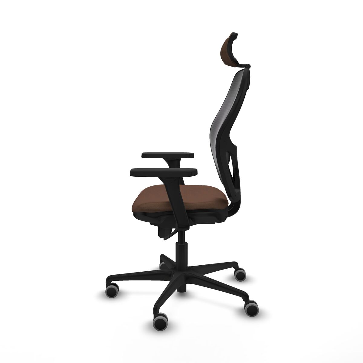 Silla de Oficina con Cabecero Jorquera Piqueras y Crespo 3D036G2 Negro Marrón oscuro