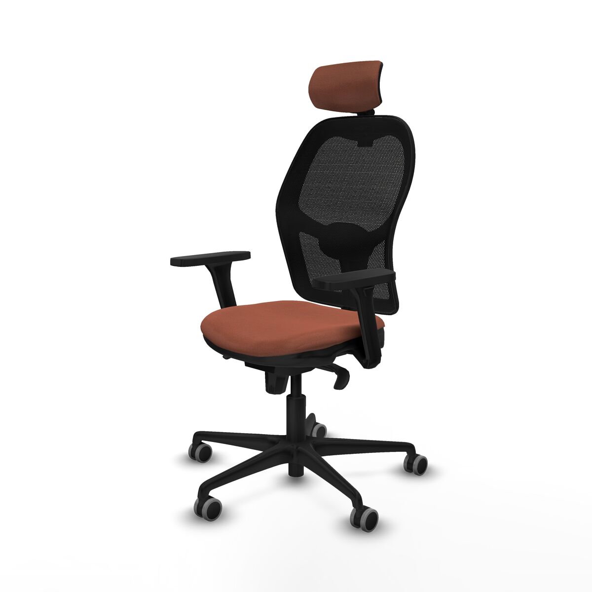Silla de Oficina con Cabecero Jorquera Piqueras y Crespo 3D036G2 Marrón Negro