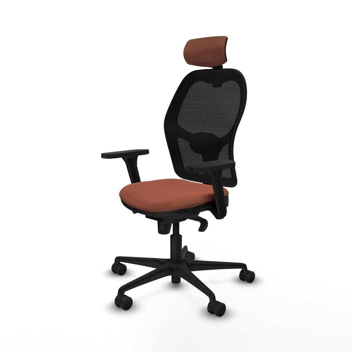 Silla de Oficina con Cabecero Jorquera Piqueras y Crespo 3D036N2 Marrón Negro