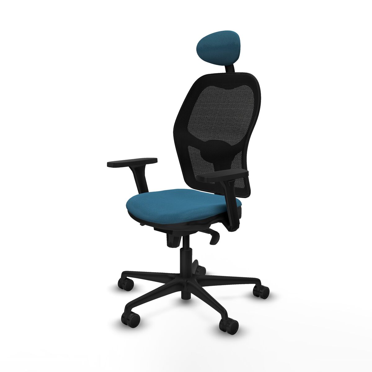 Silla de Oficina con Cabecero Jorquera Piqueras y Crespo 3D036N1 Negro Verde petróleo