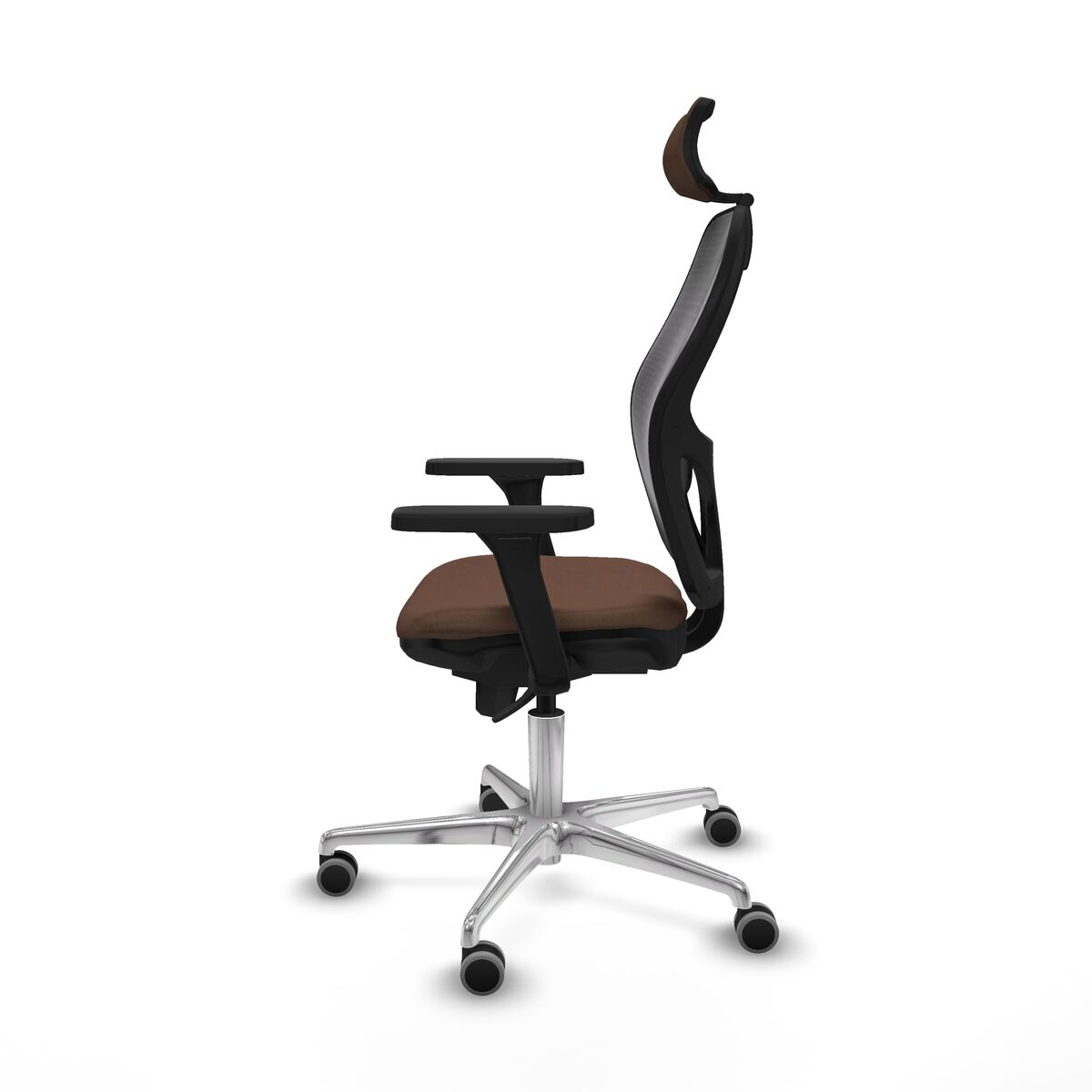 Silla de Oficina con Cabecero Jorquera Piqueras y Crespo 3D086G2 Negro Marrón oscuro
