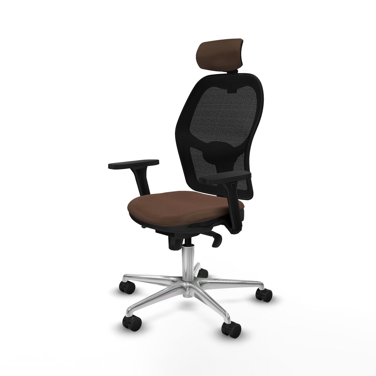 Silla de Oficina con Cabecero Jorquera Piqueras y Crespo 3D086N2 Negro Marrón oscuro