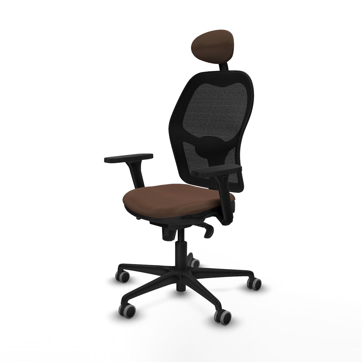 Silla de Oficina con Cabecero Jorquera Piqueras y Crespo 3D036G1 Negro Marrón oscuro